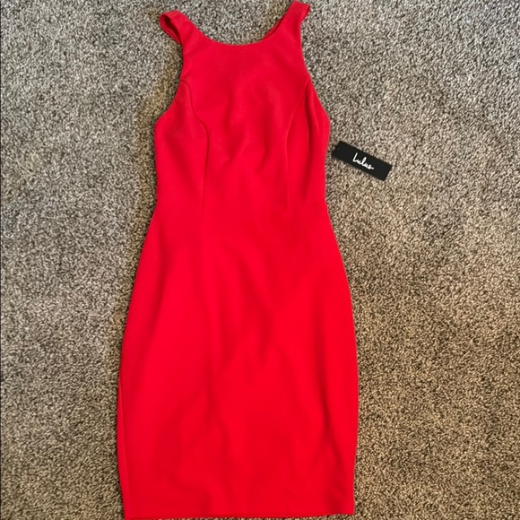 Lulu's Vibrant Red Midi Dress - Picture 1 of 4